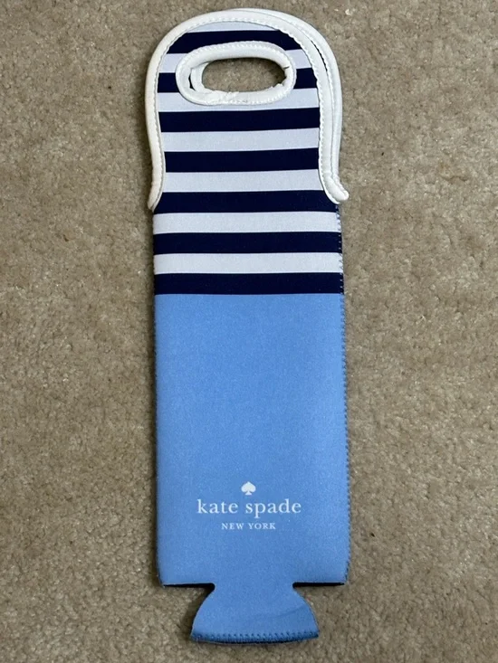 kate spade Light Blue and Navy Striped Neoprene Bottle Tote - Picture 5 of 9